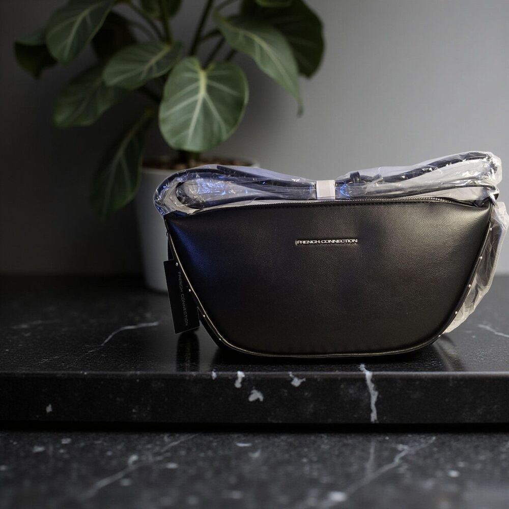 French Connection Clara Textured Crossbody Bag – Black NWT MSRP $98